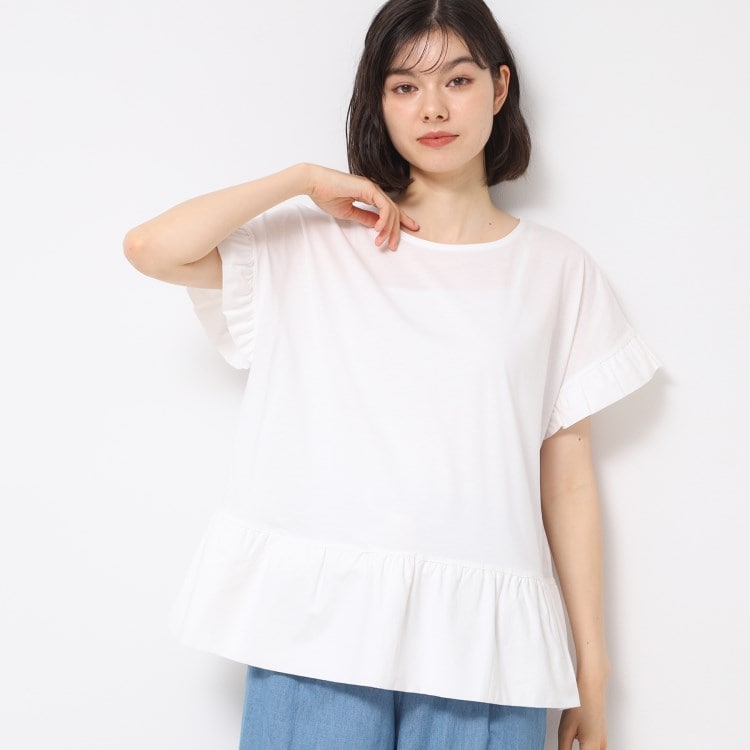 デッサン(レディース)(Dessin(Ladies))の【洗える】ラッフルドッキングカットソー カットソー