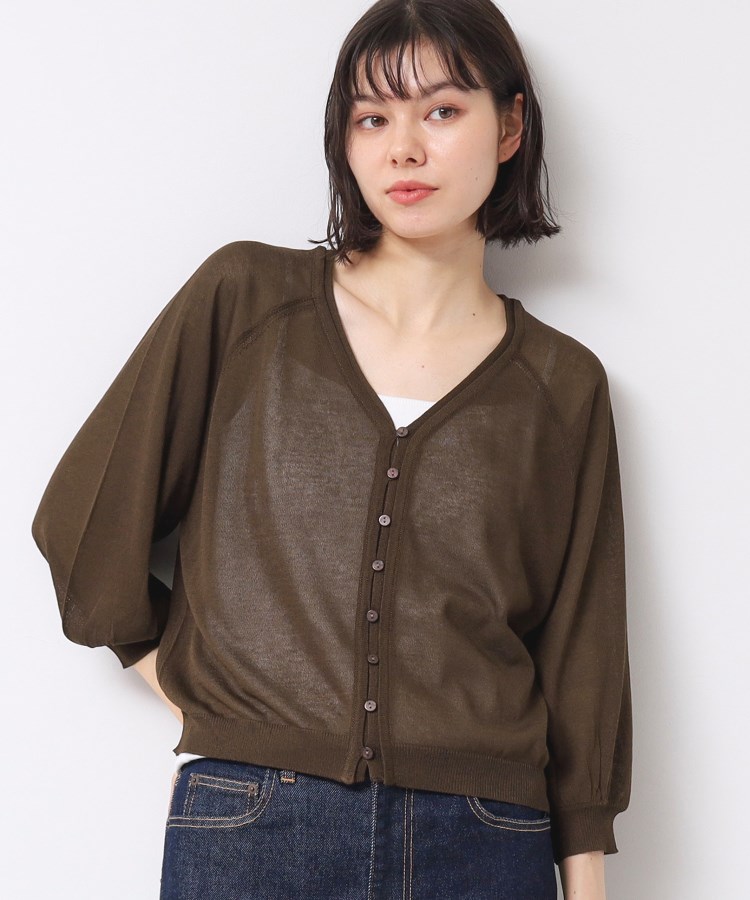 デッサン(レディース)(Dessin(Ladies))の【洗える】シアーVネックカーディガン10
