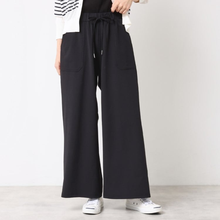 デッサン(レディース)(Dessin(Ladies))の【ウエストゴム・洗える】ストレッチワイドパンツ フルレングスパンツ