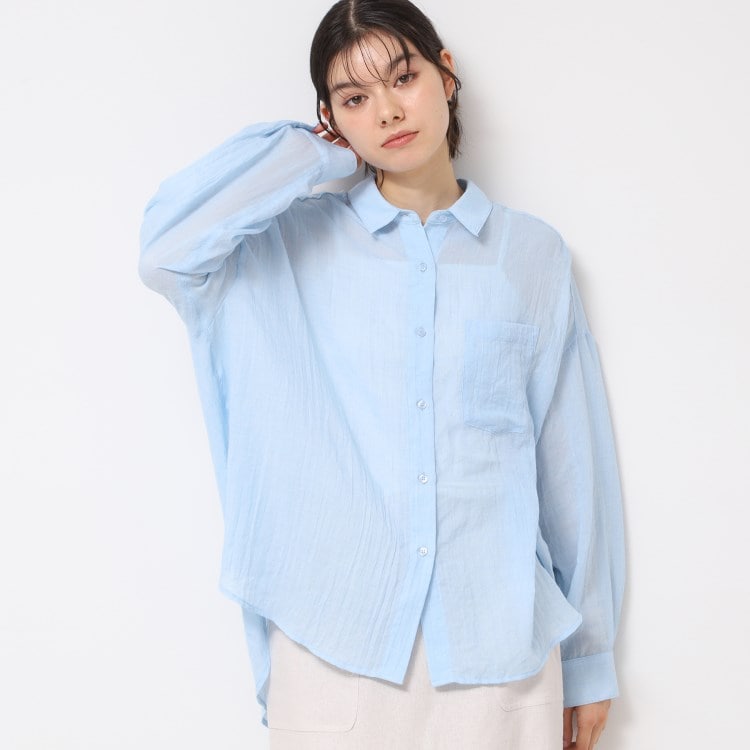 デッサン(レディース)(Dessin(Ladies))の【洗える】シアーシャンブレーシャツ シャツ・ブラウス