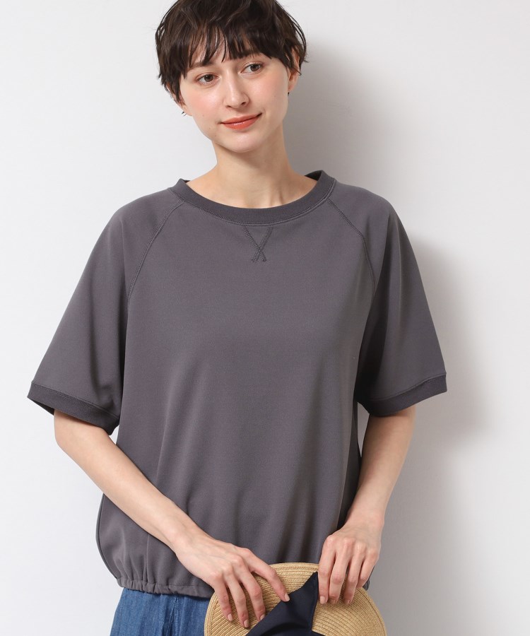 デッサン(レディース)(Dessin(Ladies))の【洗える】カットジョーゼットリラクシーブラウス チャコールグレー(014)