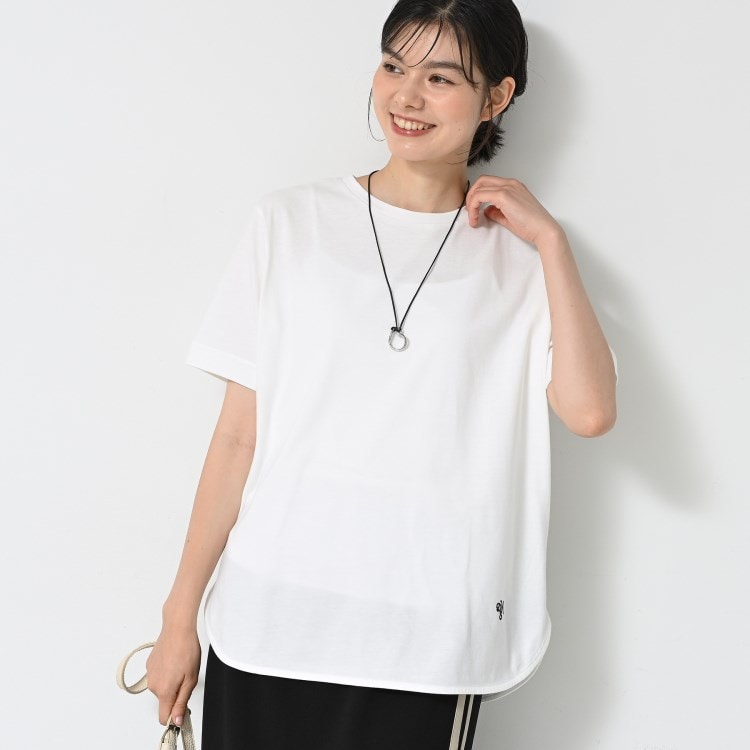 デッサン(レディース)(Dessin(Ladies))の【洗える】シャツテール半袖Tシャツ カットソー