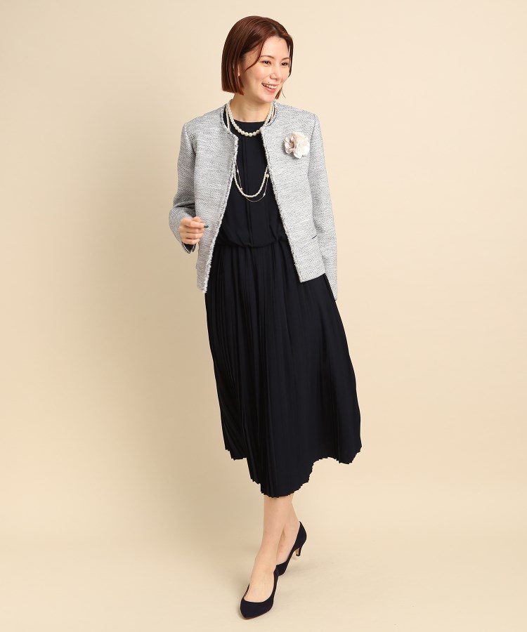 セレモニー/入卒】ツィード クルーネック ジャケット<S~L セレモニー/入卒】ツィード クルーネック ジャケット<S~L