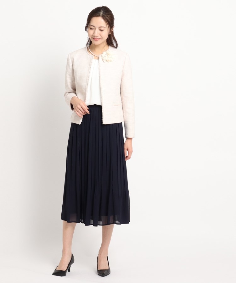 セレモニー/入卒】ツィード クルーネック ジャケット<S~L セレモニー/入卒】ツィード クルーネック ジャケット<S~L