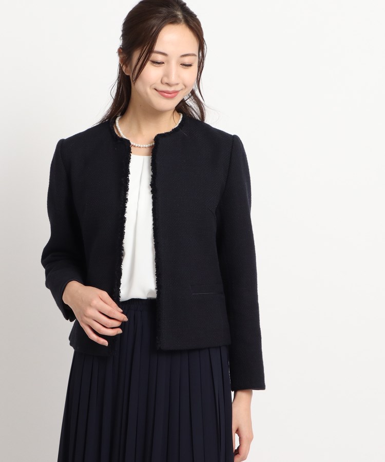 セレモニー/入卒】ツィード クルーネック ジャケット<S~L セレモニー/入卒】ツィード クルーネック ジャケット<S~L
