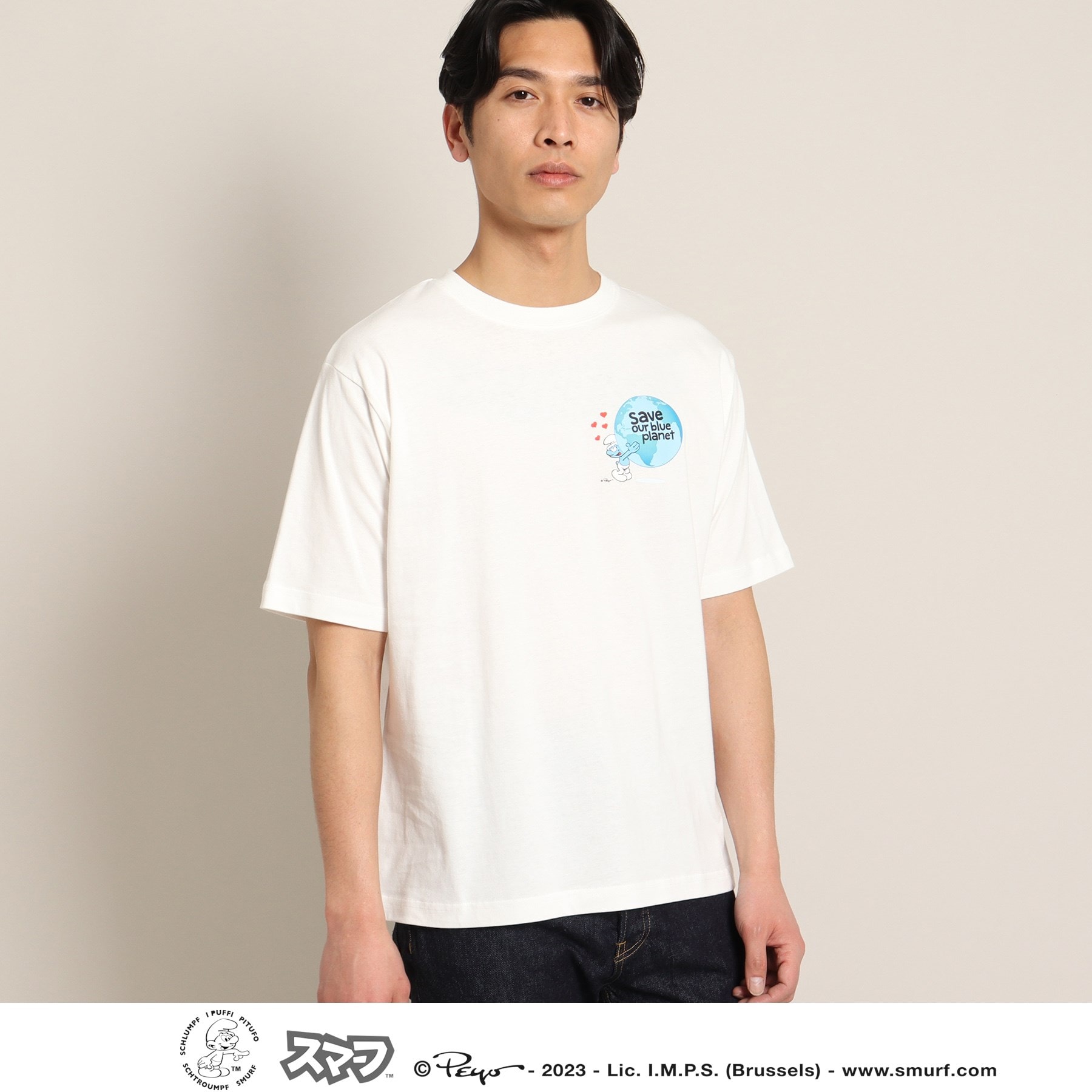 デッサン(メンズ)(Dessin(Men))の【SDGsスマーフコラボ】Tシャツ ホワイト(001)
