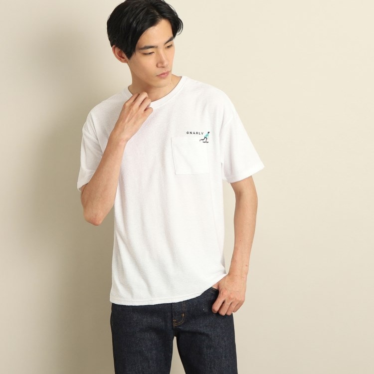 デッサン(メンズ)(Dessin(Men))のワンポイント刺繍パイルTシャツ カットソー