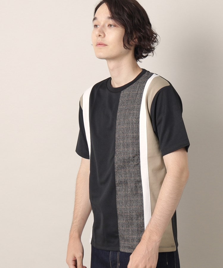 デッサン(メンズ)(Dessin(Men))のツイード切替ブロックTシャツ5