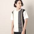 デッサン(メンズ)(Dessin(Men))のツイード切替ブロックTシャツ ホワイト(301)