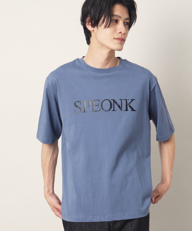 デッサン(メンズ)(Dessin(Men))の箔ロゴプリントTシャツ ブルー(092)