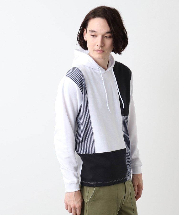デッサン(メンズ)(Dessin(Men))の【洗える】切替デザインパーカ オフホワイト(203)