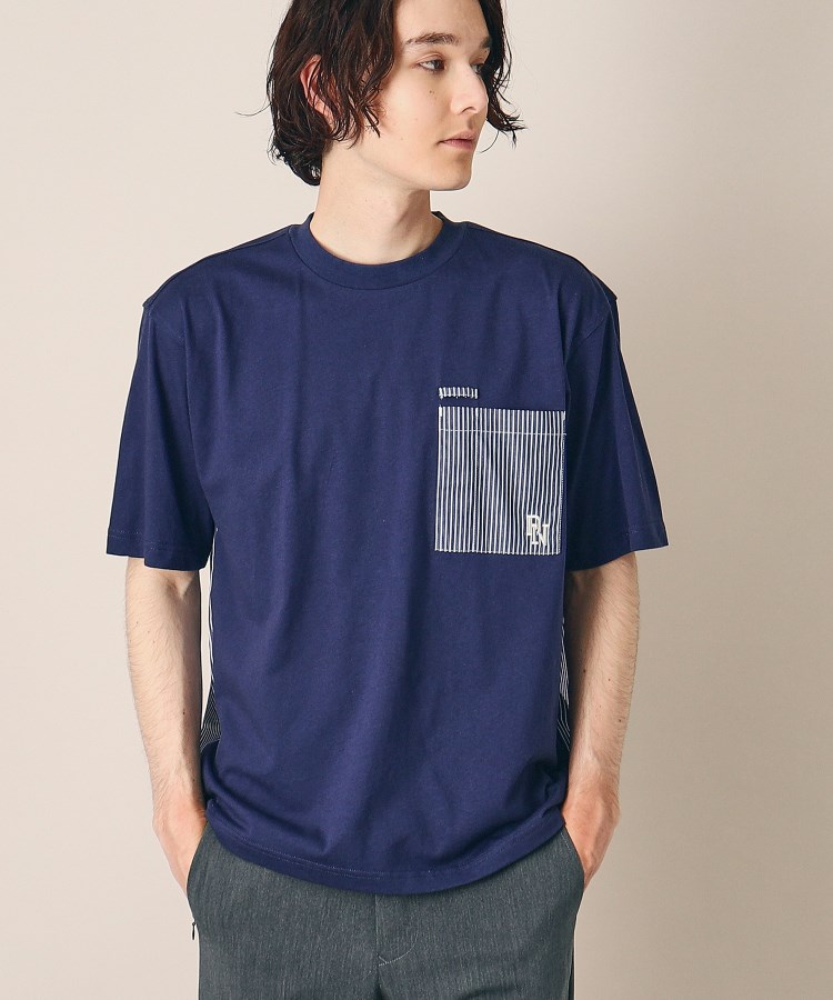 デッサン(メンズ)(Dessin(Men))の【洗える】ハイブリットTシャツ ネイビー(094)