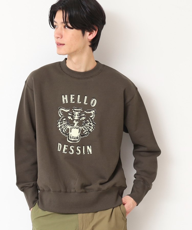 デッサン(メンズ)(Dessin(Men))の【洗える】タイガーモチーフスウェット チャコールグレー(014)