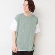デッサン(メンズ)(Dessin(Men))の【洗える】ベストレイヤードライクTシャツ ブルーグリーン(097)