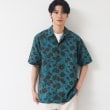 デッサン(メンズ)(Dessin(Men))の【洗える】フラワープリント開襟シャツ グリーン(122)