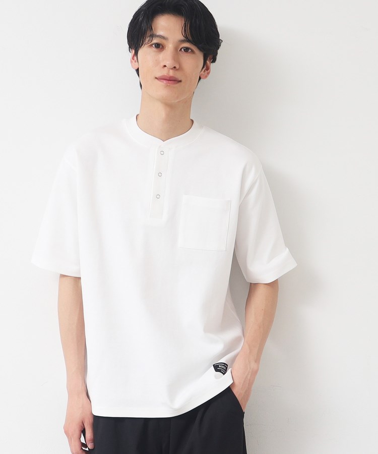 デッサン(メンズ)(Dessin(Men))の【洗える】ヘンリーネックTシャツ1