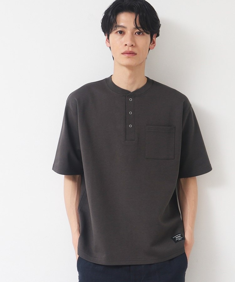 デッサン(メンズ)(Dessin(Men))の【洗える】ヘンリーネックTシャツ チャコールグレー(014)