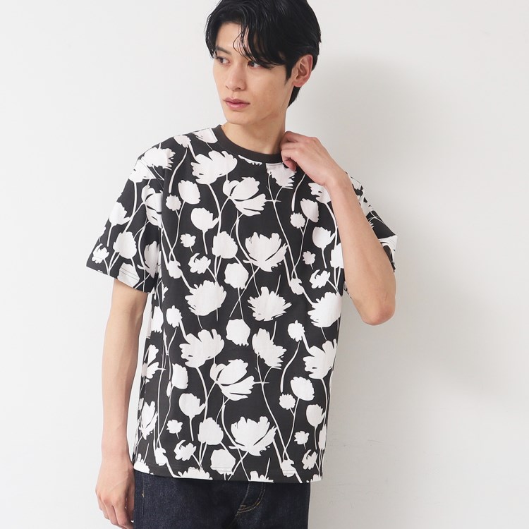 デッサン(メンズ)(Dessin(Men))の【リンクコーデ・洗える】フラワープリントTシャツ Ｔシャツ