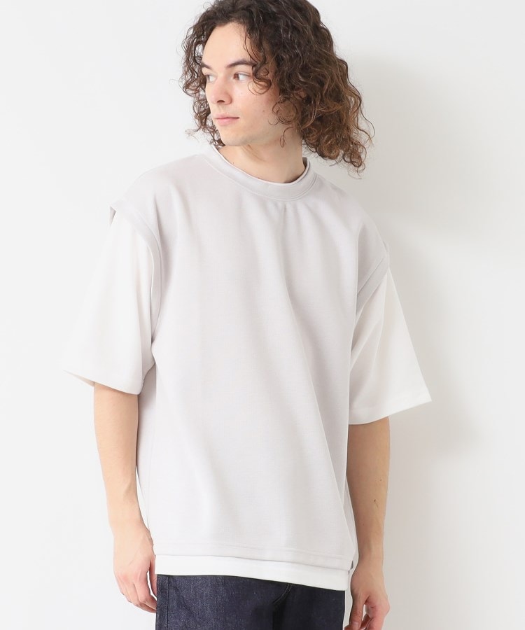 デッサン(メンズ)(Dessin(Men))の【洗える】レイヤードライクTシャツ ライトグレー(011)