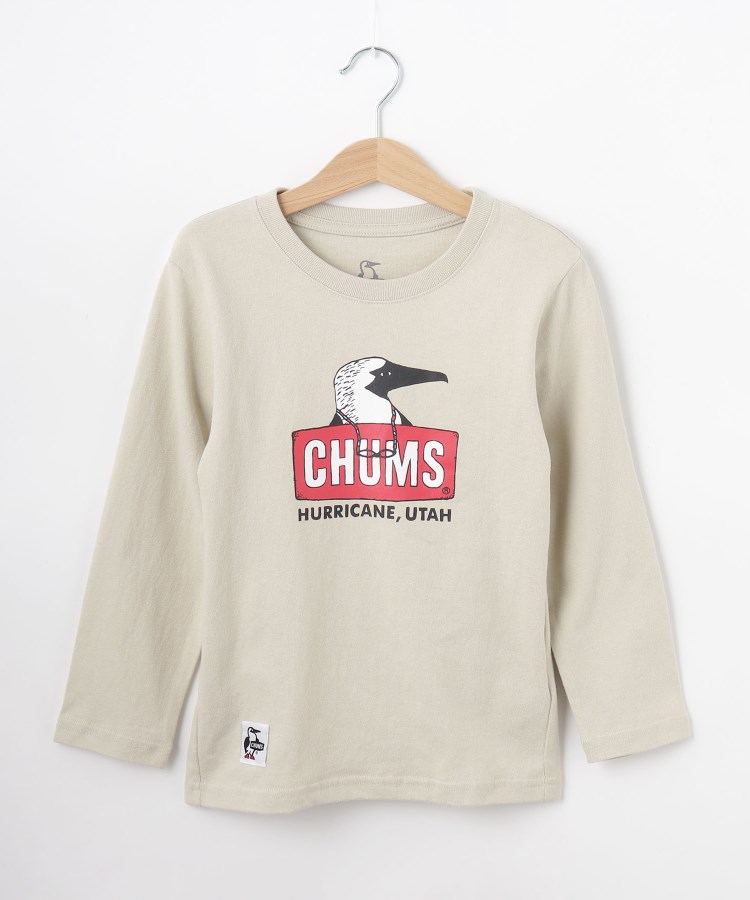 デッサン(キッズ)(Dessin(Kids))のCHUMS(チャムス) キッズオールドブービーフェイスブラッシュドロングスリーブTシャツ ライトベージュ(051)