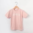 デッサン(キッズ)(Dessin(Kids))の【リンクコーデ】ロゴフロッキープリントTシャツ ベビーピンク(071)