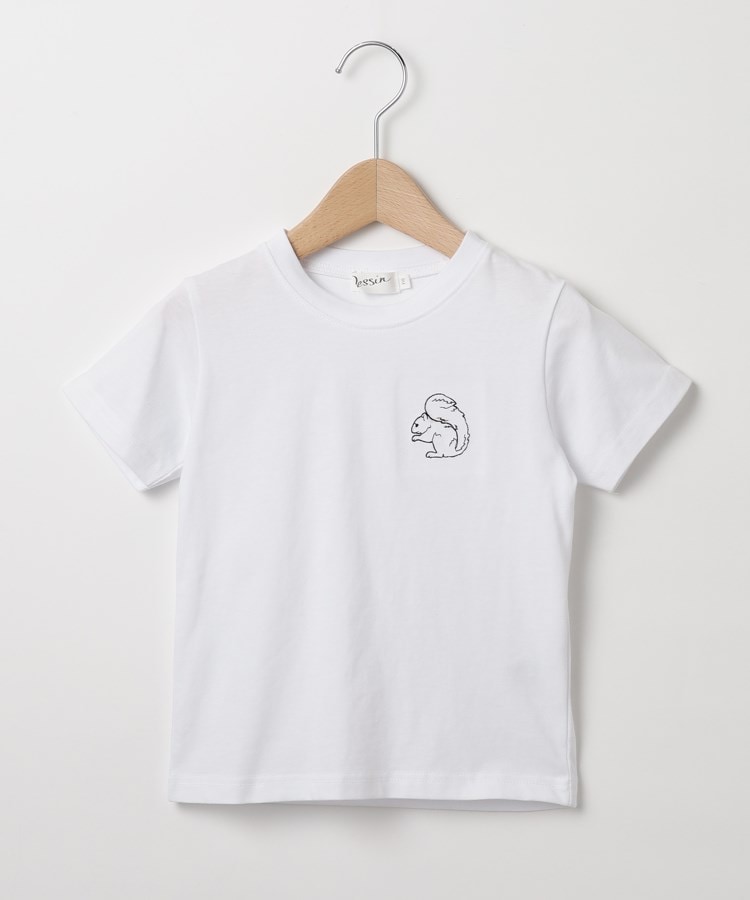 デッサン(キッズ)(Dessin(Kids))の【ファミリーリンク】アニマル刺繍Tシャツ〈100－140〉 ホワイト(001)