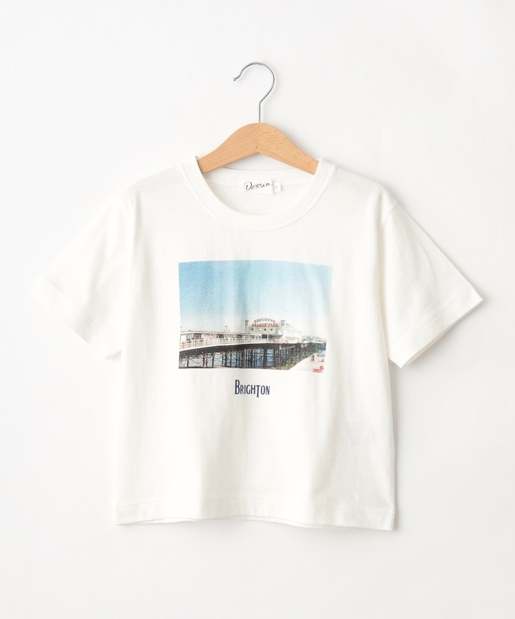 デッサン(キッズ)(Dessin(Kids))の【リンクコーデ】フォトプリントTシャツ ホワイト(001)