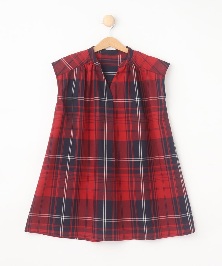 デッサン(キッズ)(Dessin(Kids))の【リンクコーデ】チェック柄ワンピース レッド(263)