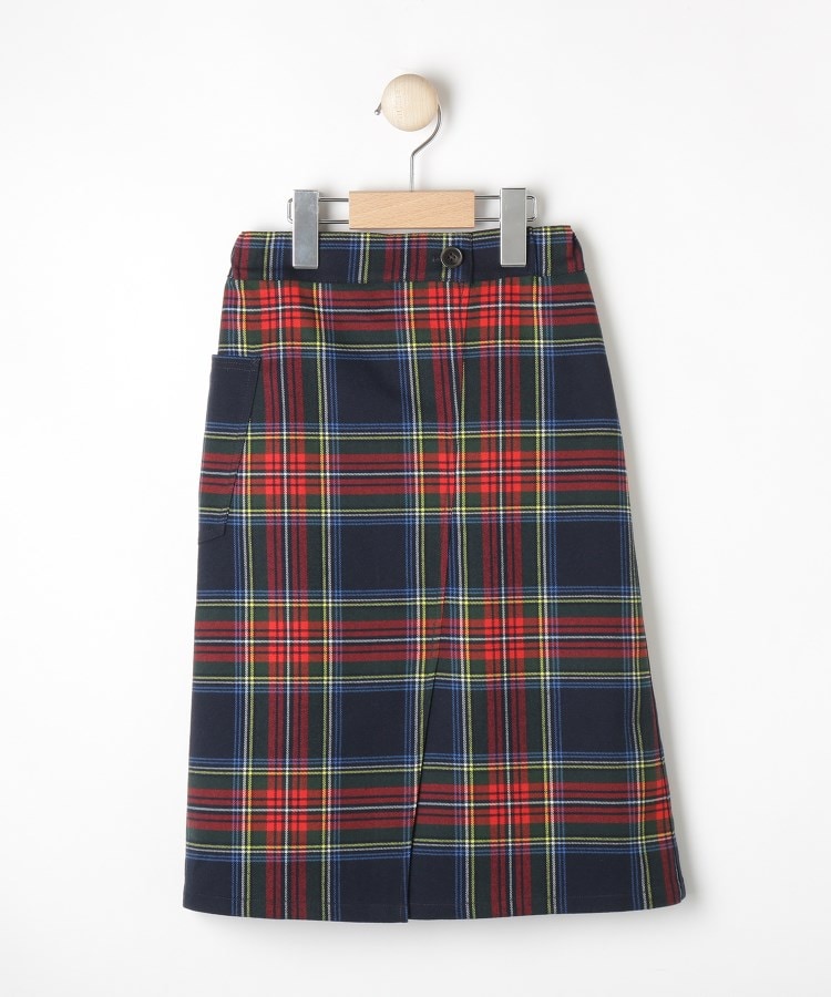 デッサン(キッズ)(Dessin(Kids))のチェック巻き風スカート ブルー(293)