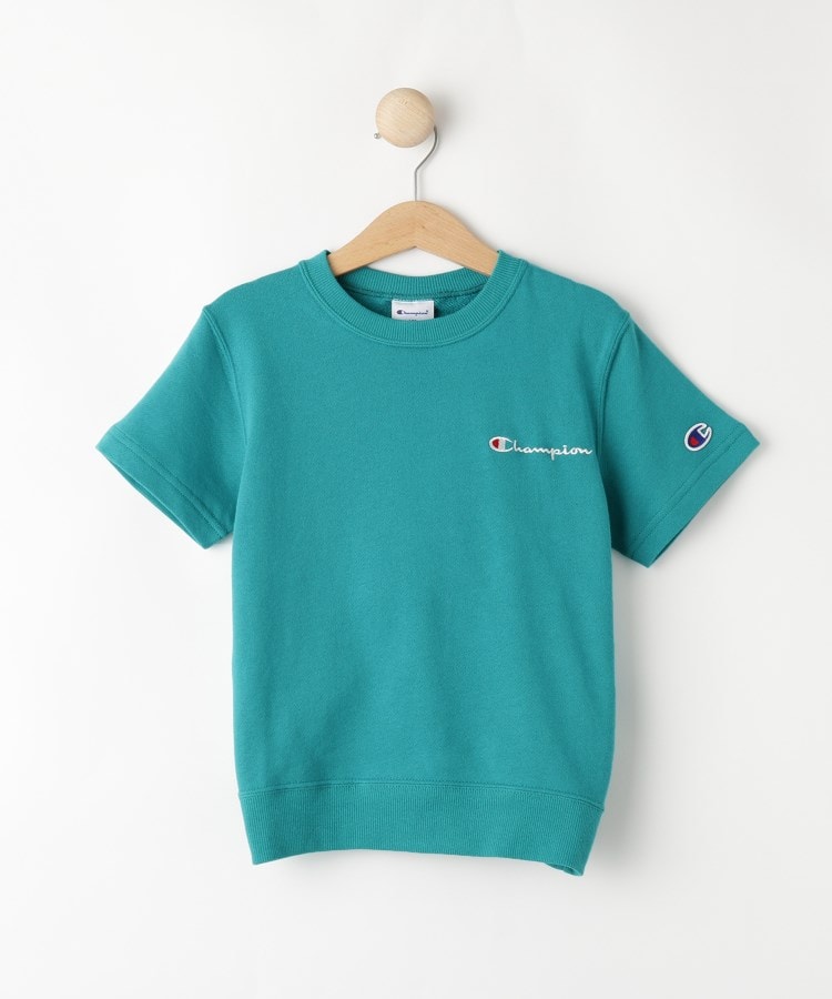 デッサン(キッズ)(Dessin(Kids))の◆【Champion】キッズ ショートスリーブクルーネックスウェットシャツ ブルーグリーン(097)