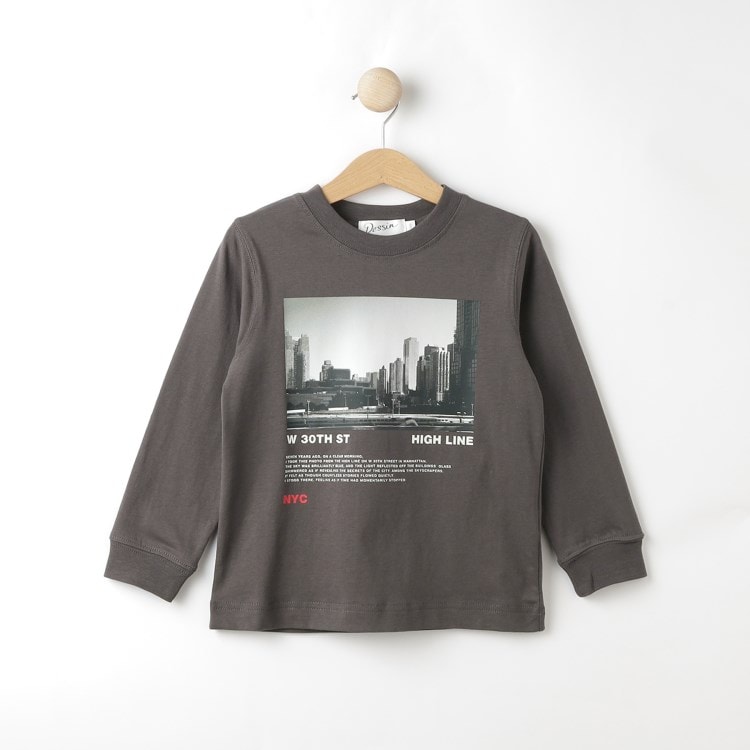 デッサン(キッズ)(Dessin(Kids))の【リンクコーデ・洗える】フォトプリントロングスリーブTシャツ カットソー
