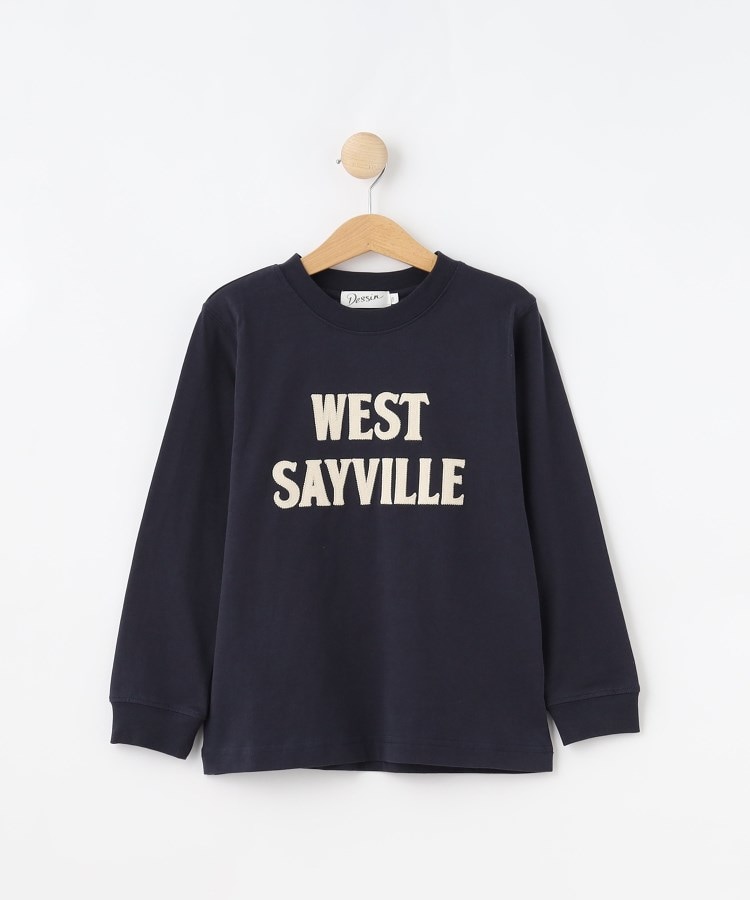 デッサン(キッズ)(Dessin(Kids))の【リンクコーデ】ロゴアップリケロングスリーブTシャツ ネイビー(094)