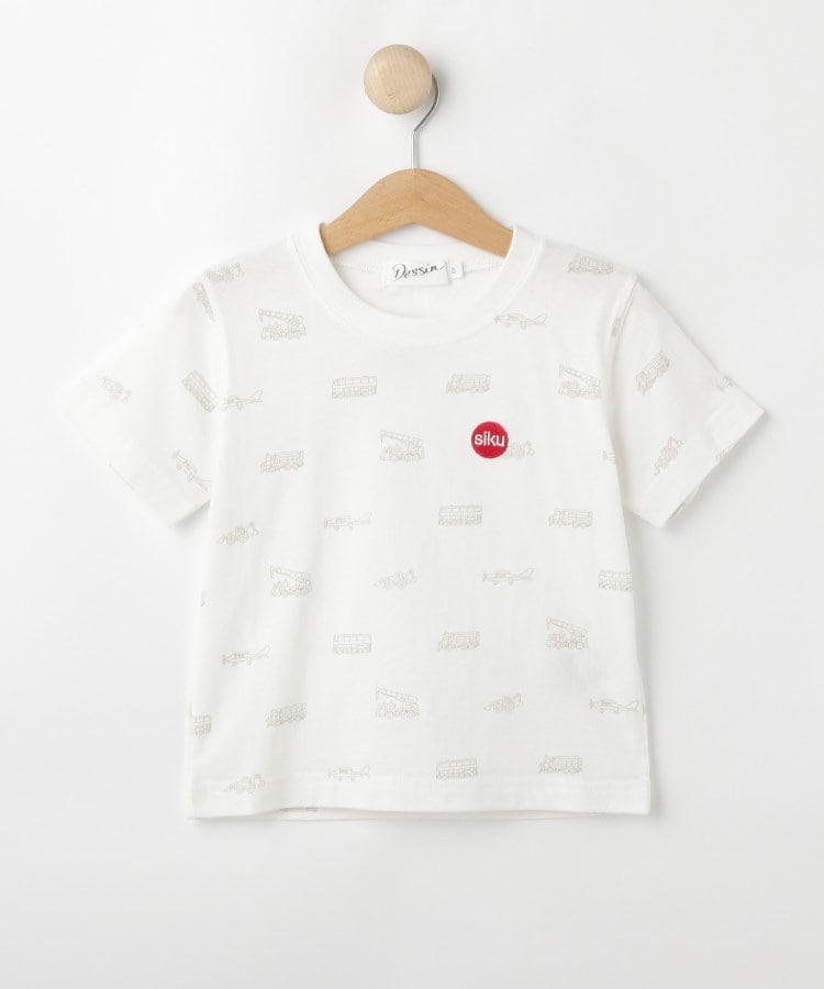 デッサン(キッズ)(Dessin(Kids))のsiku(ジク) コラボ 総柄Tシャツ ホワイト(001)