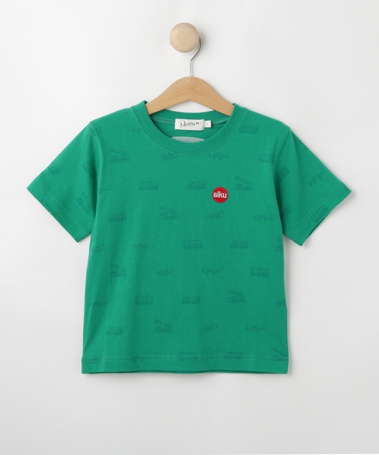 デッサン(キッズ)(Dessin(Kids))のsiku(ジク) コラボ 総柄Tシャツ グリーン(023)