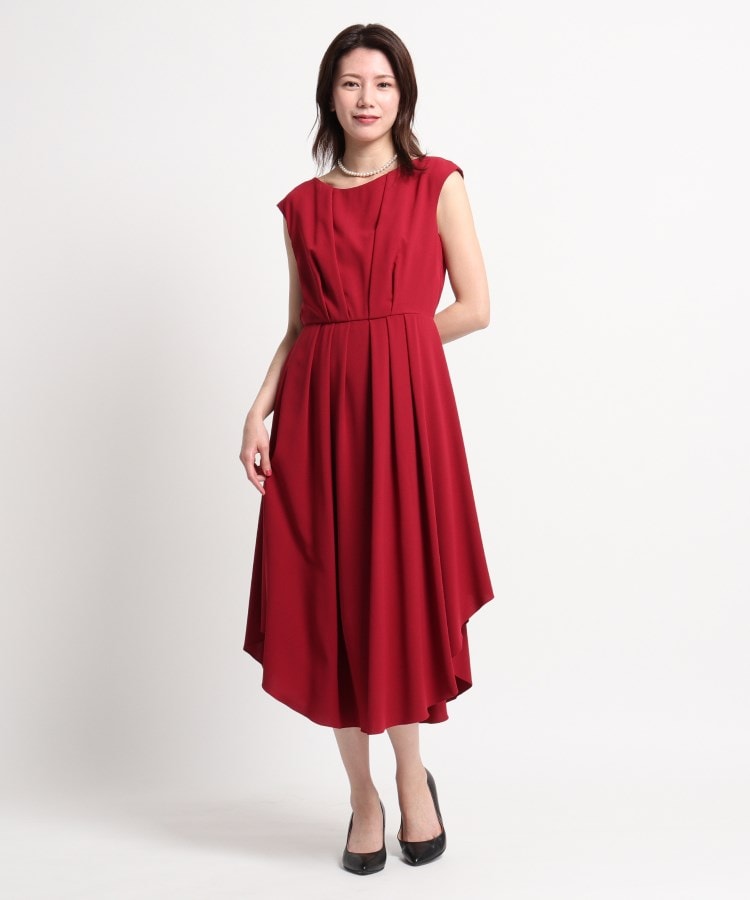 東京ソワール ドレス 赤 レッド