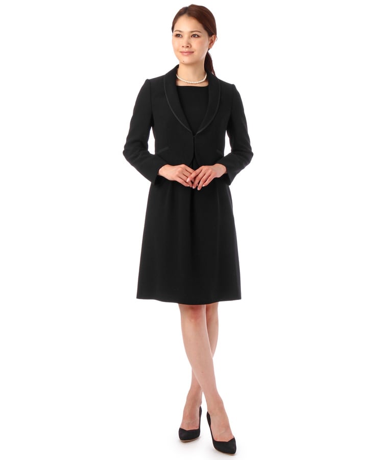INDIVI ショールカラーショートジャケット 【礼服・喪服 INDIVI ショールカラーショートジャケット 【礼服・喪服