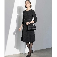 INDIVI グログラン切替ワンタックワンピース 【礼服・喪服 INDIVI グログラン切替ワンタックワンピース 【礼服・喪服