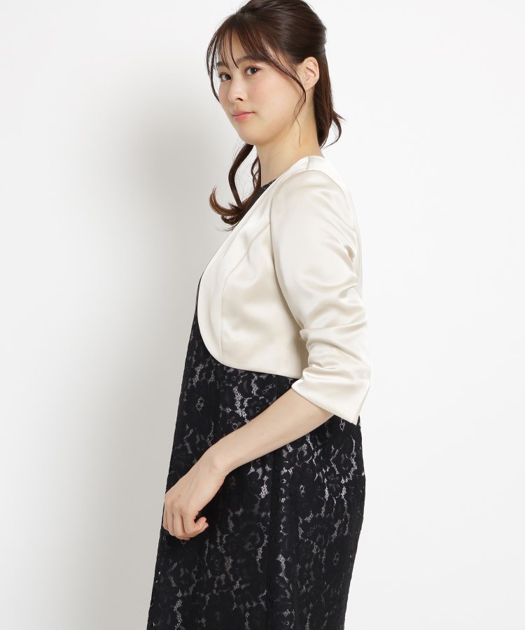 東京ソワール 袖スリット入りサテンボレロジャケット 【結婚式