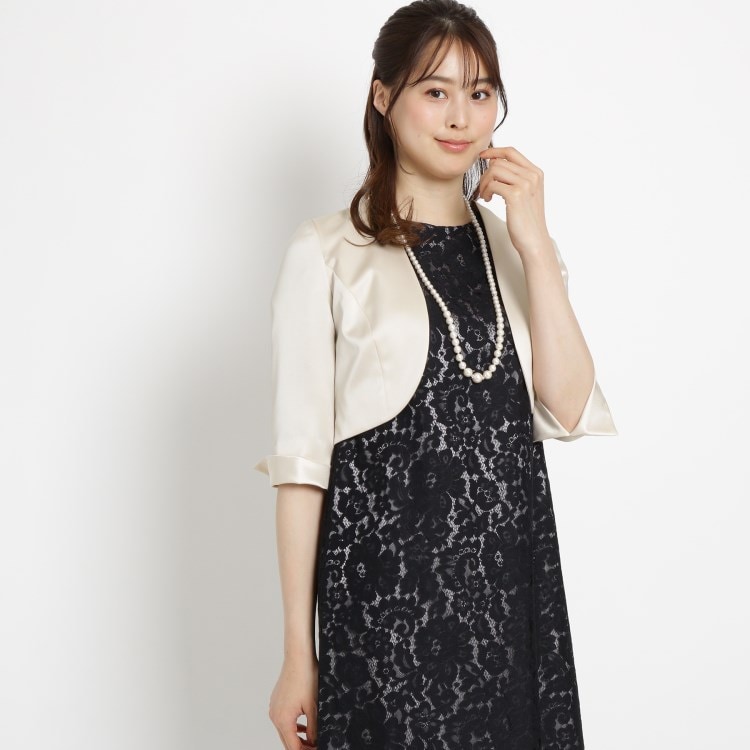 結婚式 披露宴 二次会 パーティードレス Emotionall Dresses サテンボレロジャケット ノーカラージャケット World Formal Selection ワールドフォーマルセレクション ワールド オンラインストア World Online Store