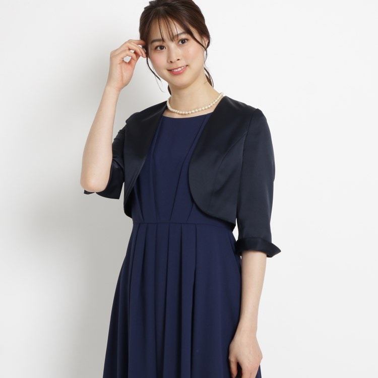 結婚式 披露宴 二次会 パーティードレス Emotionall Dresses サテンボレロジャケット ノーカラージャケット World Formal Selection ワールドフォーマルセレクション ワールド オンラインストア World Online Store