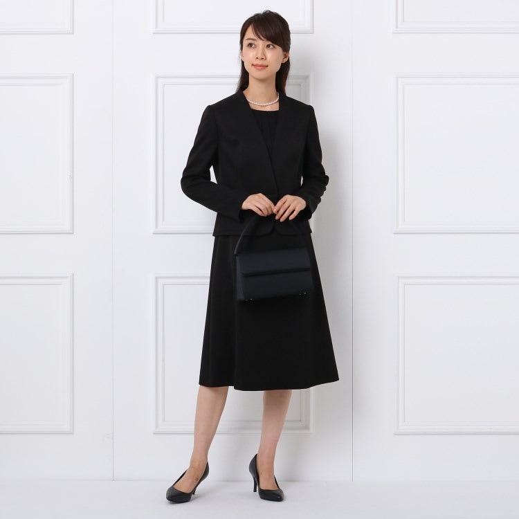 礼服 喪服 ブラックフォーマル Reflect スタンドカラージャケット スクエアネックワンピース アンサンブル World Formal Selection ワールドフォーマルセレクション ワールド オンラインストア World Online Store 礼服 喪服 ブラックフォーマル Reflect スタンドカラージャケット スクエアネックワンピース アンサンブル World Formal Selection ワールドフォーマルセレクション ワールド オンラインストア World Online Store