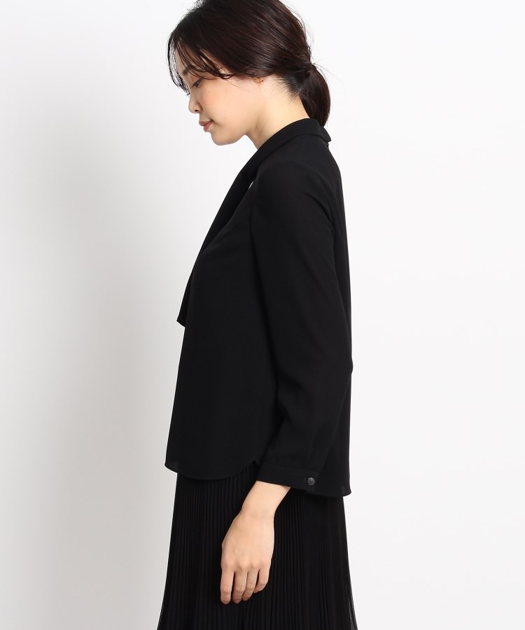 INDIVI ウォッシャブル ボウタイブラウス 【喪服・礼服・ブラックフォーマル】