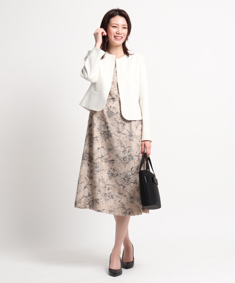 Rifanne ノーカラージャケット カットジャカードプリントワンピース スーツセット World Formal Selection ワールドフォーマルセレクション ワールド オンラインストア World Online Store