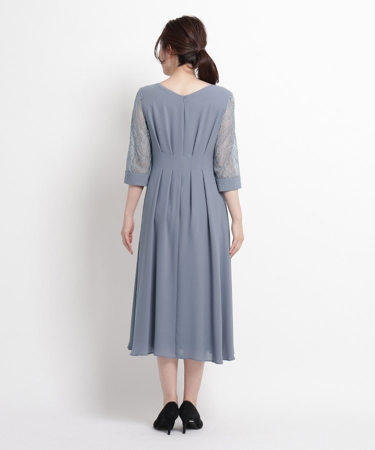 東京ソワール 手洗い可能 袖レースミドルワンピース 【結婚式 東京ソワール 手洗い可能 袖レースミドルワンピース 【結婚式