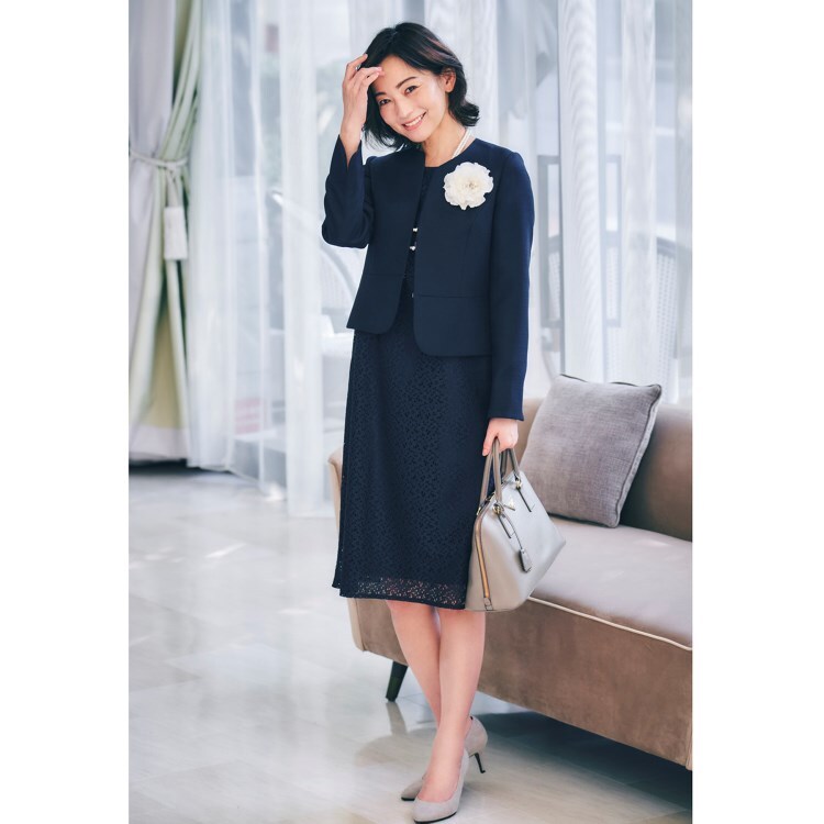 Petitcarina ノーカラージャケット 7分袖レースワンピース スーツセット World Formal Selection ワールドフォーマルセレクション ワールド オンラインストア World Online Store Petitcarina ノーカラージャケット 7分袖レースワンピース スーツセット World Formal Selection ワールドフォーマルセレクション ワールド オンラインストア World Online Store