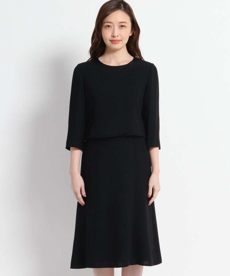 東京ソワール ノーカラージャケット+セパレート風前開きワンピース 2点セット 【喪服・礼服・ブラックフォーマル】 東京ソワール ノーカラージャケット+セパレート風前開きワンピース 2点セット 【喪服・礼服・ブラックフォーマル】