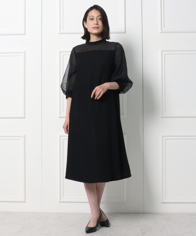 東京ソワール フレア袖 ポケット付きワンピース 【結婚式・ゲスト 東京ソワール フレア袖 ポケット付きワンピース 【結婚式・ゲスト