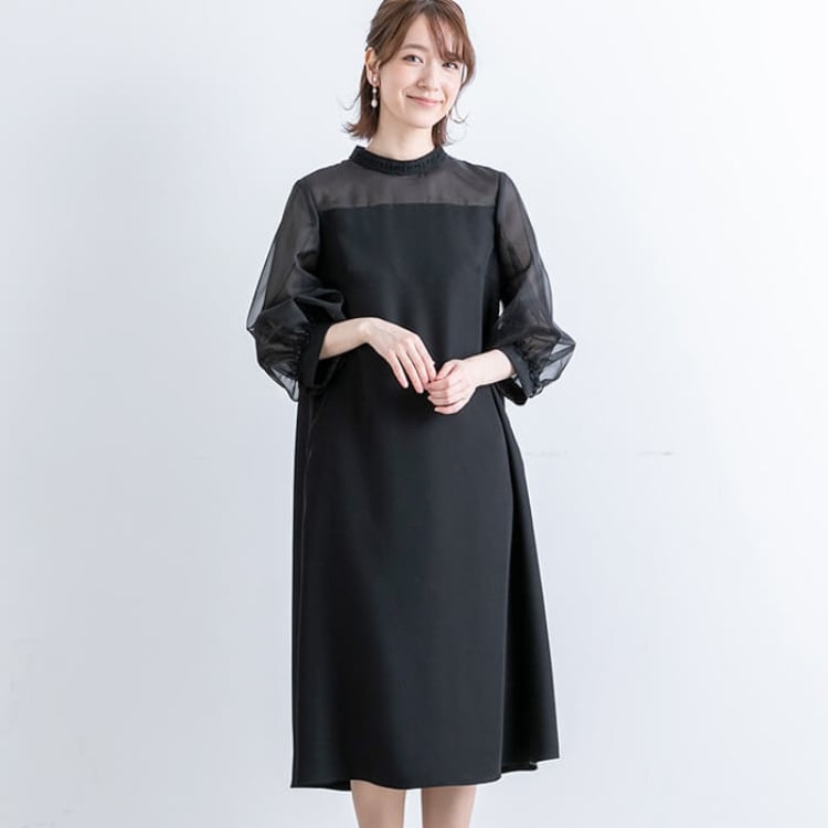 東京ソワール フレア袖 ポケット付きワンピース 【結婚式 東京ソワール フレア袖 ポケット付きワンピース 【結婚式