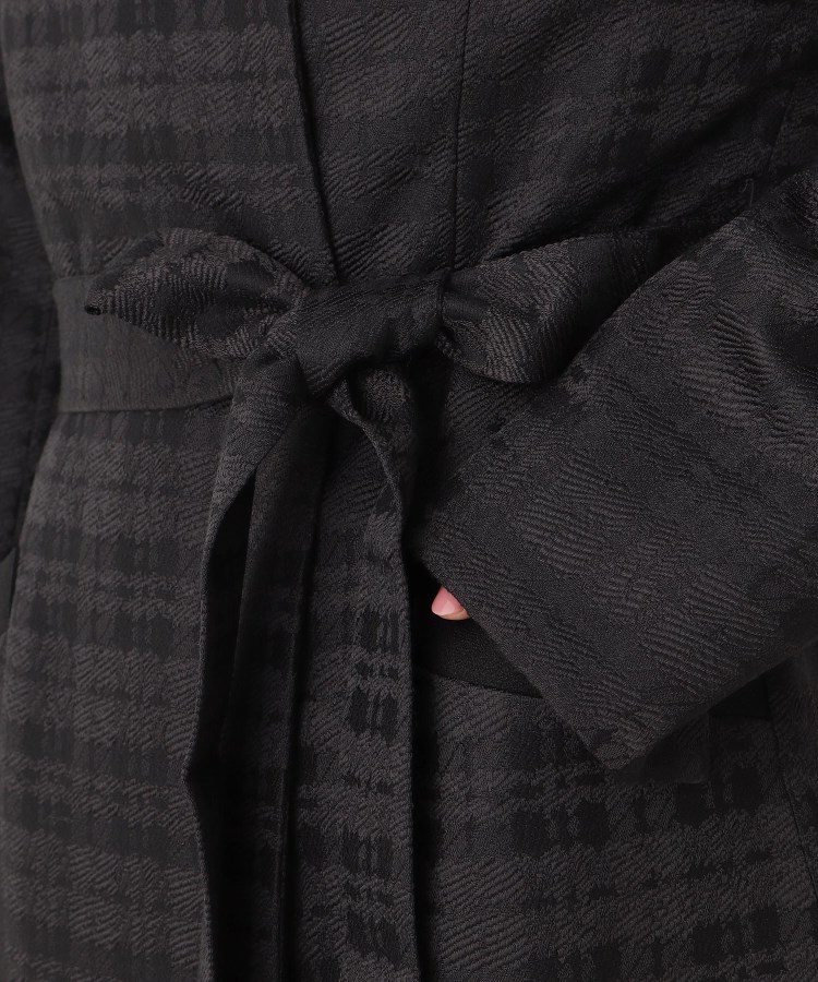 INDIVI チェック柄ジャカードステンカラーコート 【喪服・礼服 INDIVI チェック柄ジャカードステンカラーコート 【喪服・礼服