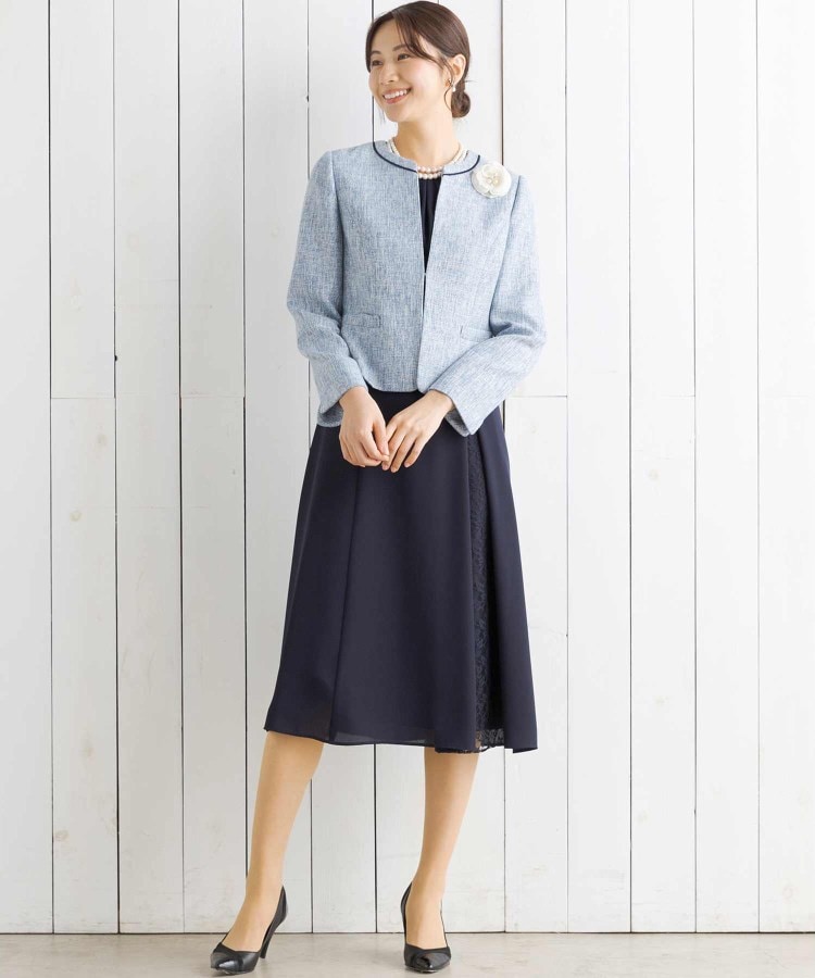東京ソワール ツイードジャケット&レース切替ワンピース 2点セット【学校行事・卒入学式・結婚式・七五三】 東京ソワール ツイードジャケット&レース切替ワンピース 2点セット【学校行事・卒入学式・結婚式・七五三】